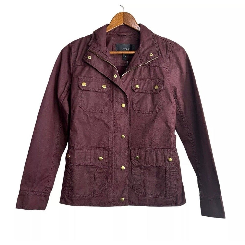 J. Crew Womens Size XS Deep Burgundy The Downtown Field Jacket Style 19034